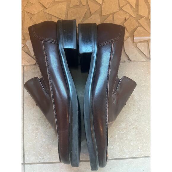 Franco Sarto Women 6.5 Brown Leather Slip On Loafer Y2K 90s Flex Academia Preppy - Picture 2 of 8